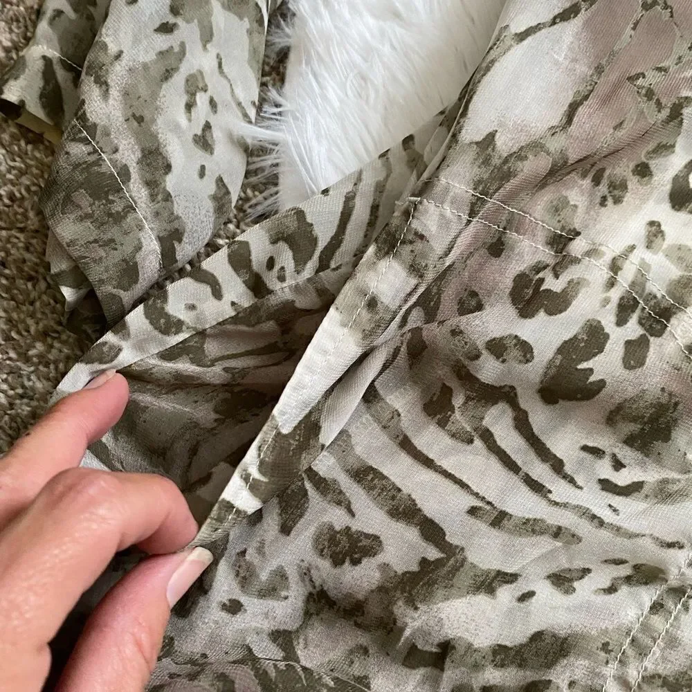Chico’s Jacket Animal Print Sheer Zip Front Pockets Thin Lightweight‎ Size 3X